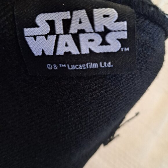 Star Wars ages 14 & up beanie pom hat Black & gray with red embroidery, EUC - Picture 4 of 4